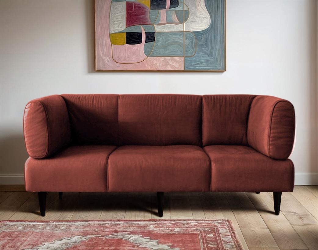 Диван з підлокітниками Tobi Sho Бенно-1 офісний з конусною ногою 1800х720х750 мм велюр Emilia 75 Dusty Rose - фото 2 Диван з підлокітниками Tobi Sho Бенно-1 офісний з конусною ногою 1800х720х750 мм велюр Emilia 75 Dusty Rose - фото 2