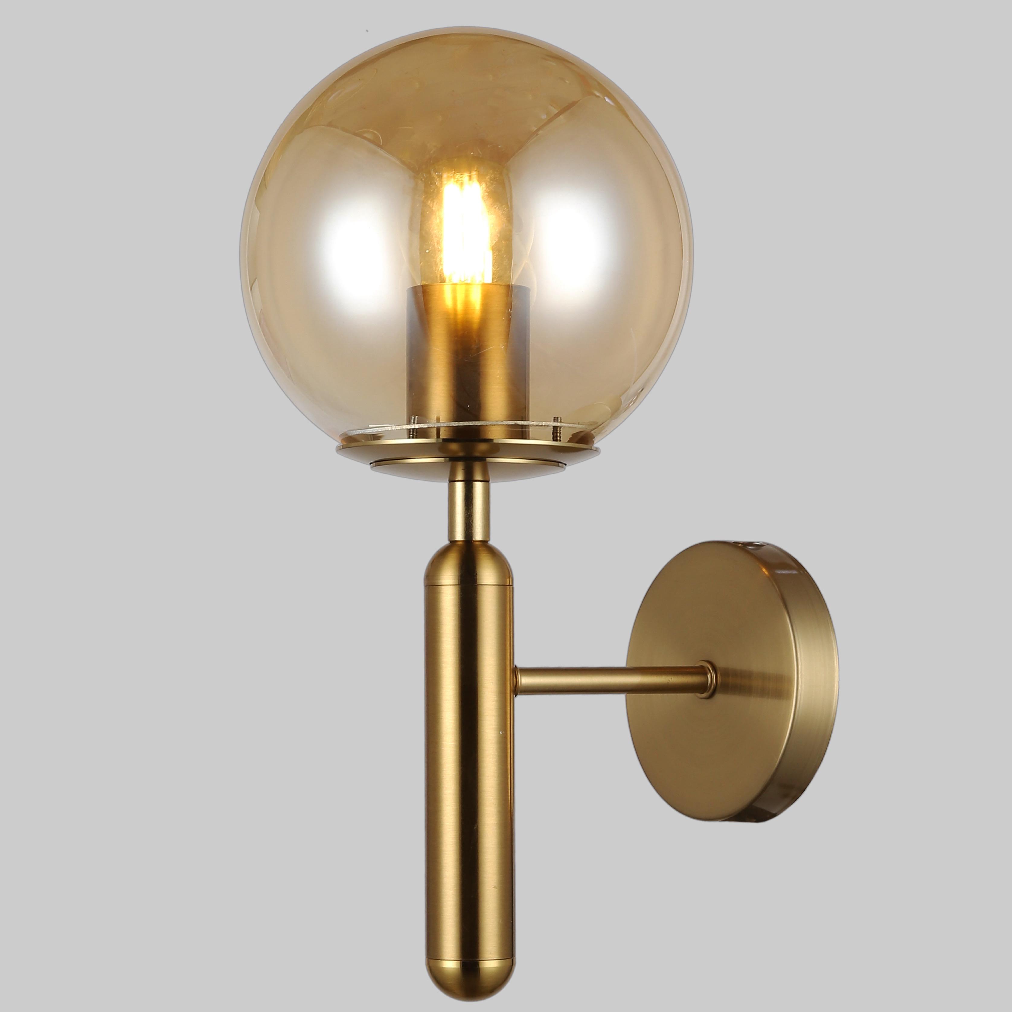 Бра с шаром современное 15 см Бронзовый (916-W41-1 BRZ+BR)