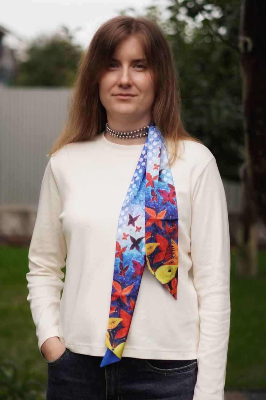 Твіллі-краватка Яскраві метелики стрічка для волосся (30330885)