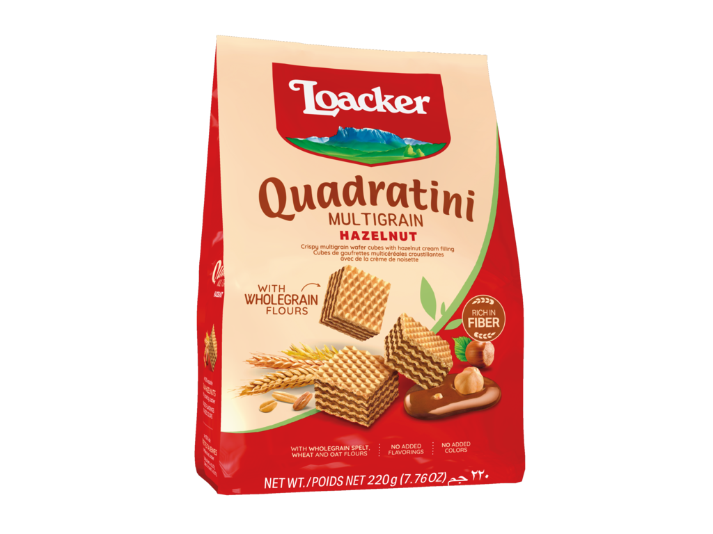 Вафлі Loacker Quadratini Multigrain Hazelnut 220 г