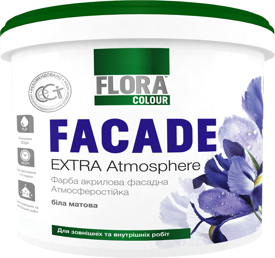 Фарба фасадна атмосферостійка Flora Colour Extra Atmospehere 1,4 кг