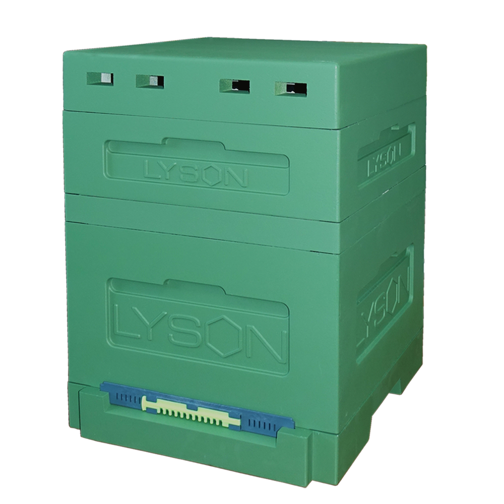 Вулик пінополістирольний Lyson Дадан на 12 рамок з гігієнічним дном на одну сім'ю фарбований Зелений