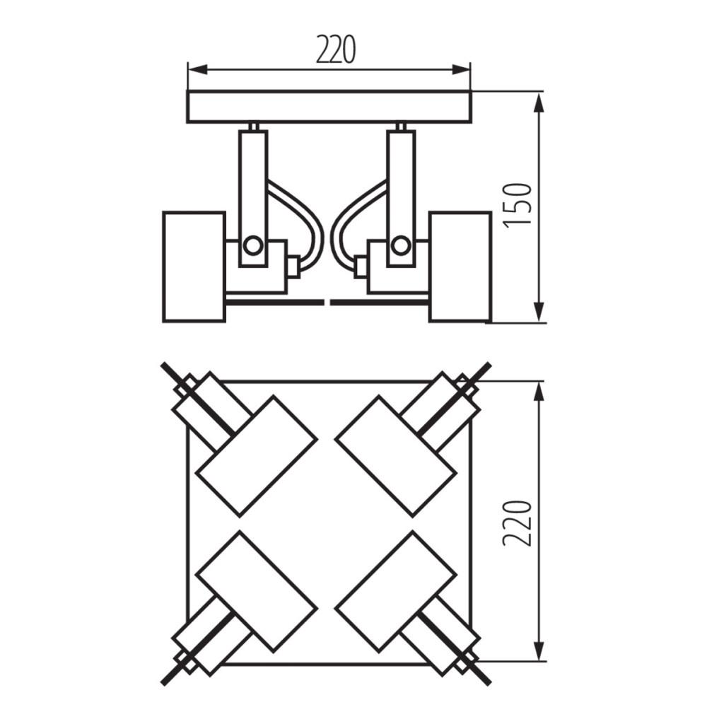 Спот Kanlux Sonda GU10 4x10W IP20 (34929) - фото 2