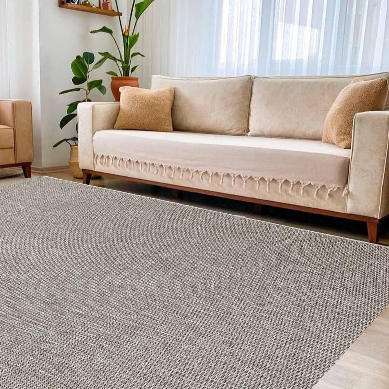 Ковер безворсовый DAKARIA Plutus Run 10014-0101 2x2 м Серый (00-00021989) - фото 8