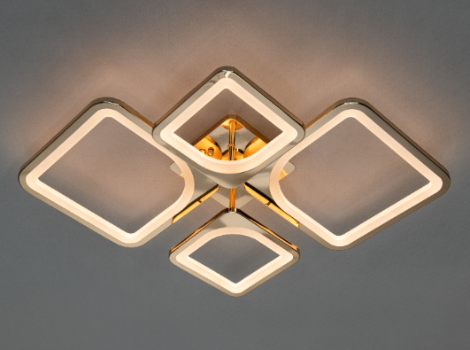 Люстра светодиодная с пультом регулировки яркости 72W Золотой (8060/2+2G) Люстра светодиодная с пультом регулировки яркости 72W Золотой (8060/2+2G)