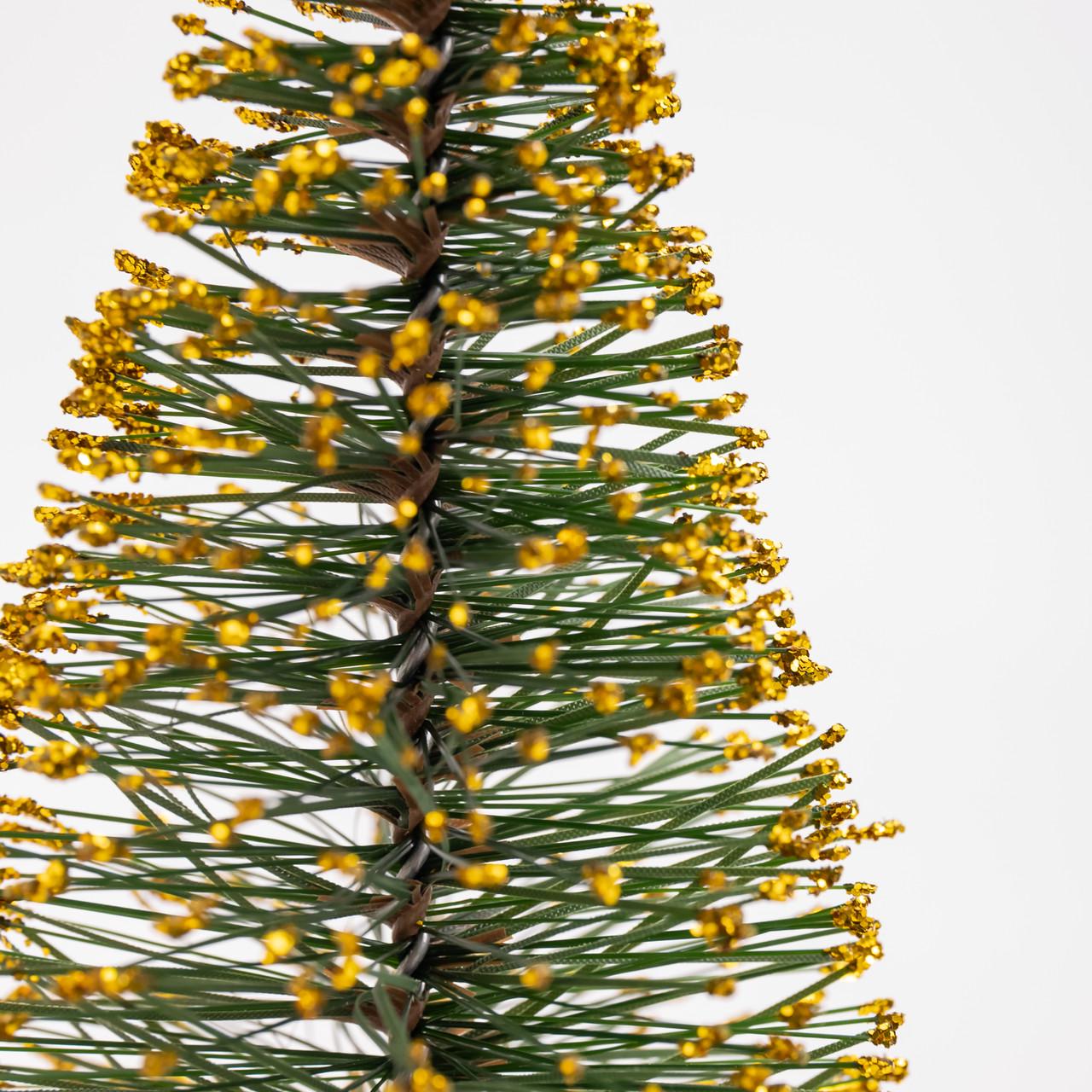 Штучна ялинка настільна Стріла SOK-М-12-4 25 см на дерев'яній підставці Золотий (30123482) - фото 3 Штучна ялинка настільна Стріла SOK-М-12-4 25 см на дерев'яній підставці Золотий (30123482) - фото 3