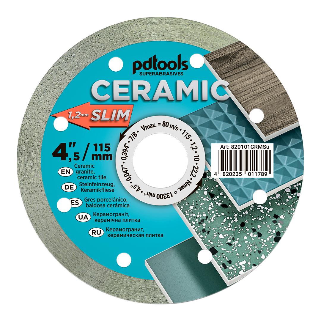 Круг алмазний вiдрiзний PDTools 1A1R 115 CERAMIC SLIM для ручного інструменту (37772300)