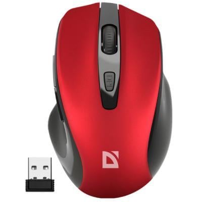Компьютерная мышка беспроводная Defender Prime MB-053 6 кнопок до 1600 dpi Красный (36260951)