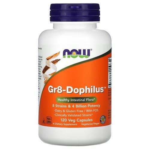 Пробиотики и пребиотики NOW Gr8-Dophilus 120 Capsules (NOW-02910)