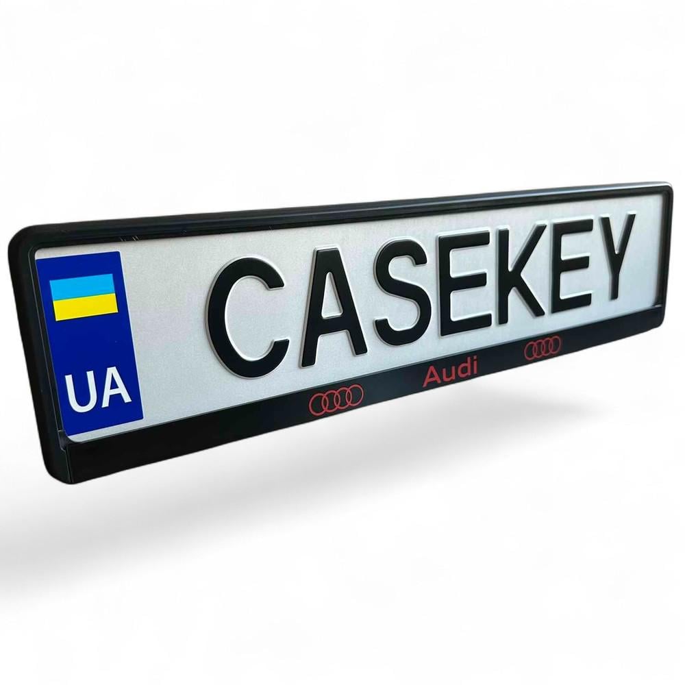 Авторамка з лакованим друком Audi (auramka2)