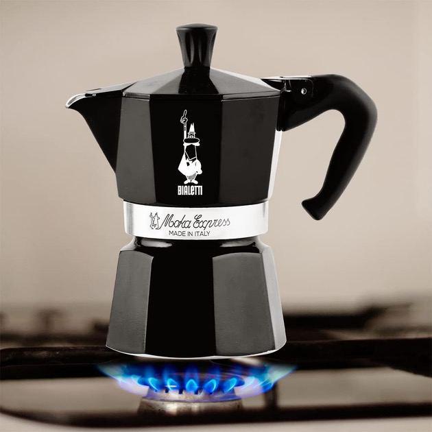 Гейзерная кофеварка Bialetti Moka Express на 3 чашки 130 мл Black - фото 2