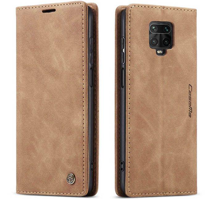 Чехол книжка с магнитом CaseMe на Xiaomi Redmi Note 9S Brown (15546-30)