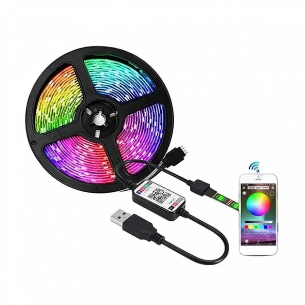 Лента блютуз 5050 USB RGB 10 м (0840)