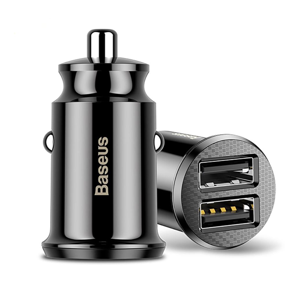 Зарядний пристрій BASEUS автомобільний на 2 USB 3,1A Grain Black (CCALL-ML01)