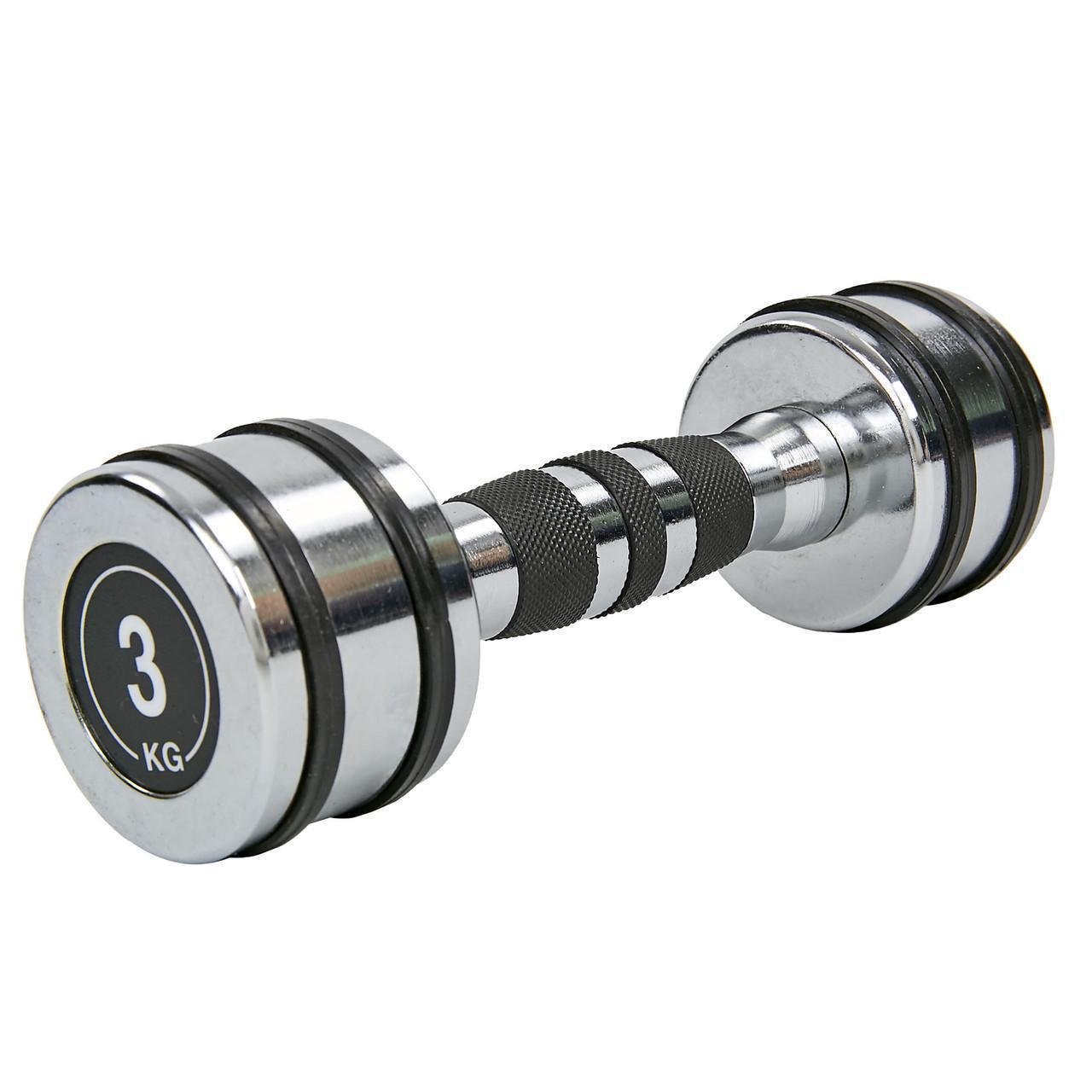Гантель цельная Record TA-8232-3 стальная хромированная 3 кг (2532848711) - фото 1