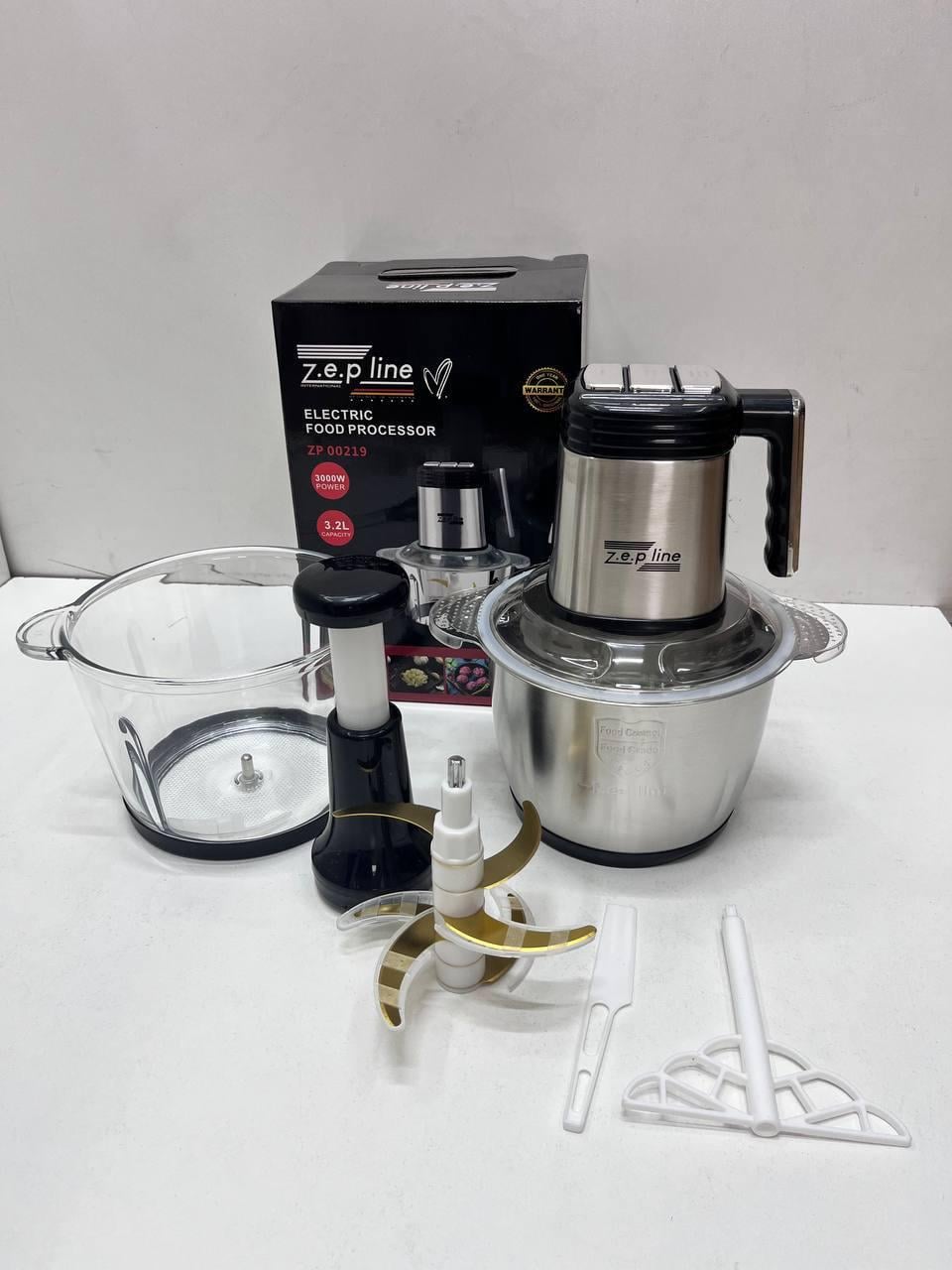 Измельчитель кухонный Zepline ZP-00219 с 2 чашами 3,2 л 3000 Вт (ZP-00219)