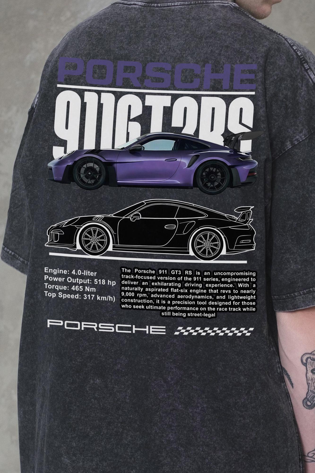 Футболка оверсайз Without Washed Porsche L/XL Black (L/XL8056370 8056371) - фото 2