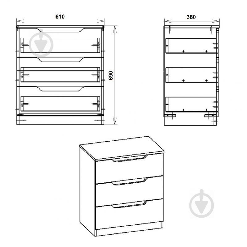 Комод KOMPANIT 3М Венге - фото 2