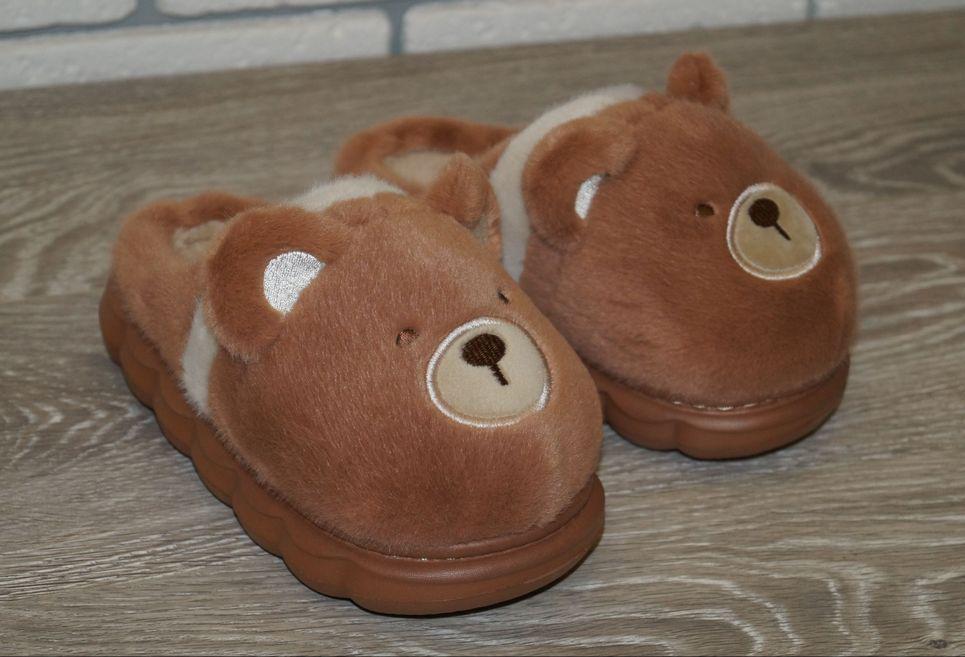 Тапочки комнатные детские меховые DoyoVava р. 30/31 19 см Коричневый (31388-3031) - фото 3