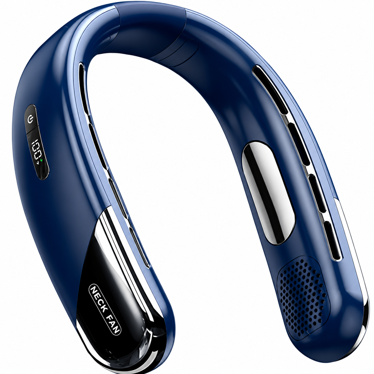 Вентилятор шейный безлопастный 4000 мАч с цифровым дисплеем Type-C Синий (1015-783-00)