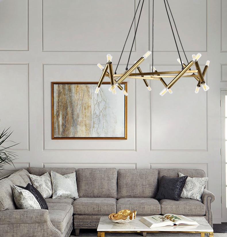 Тросовая люстра PENTAGONE CHANDELIER 054544/d 900 Gold