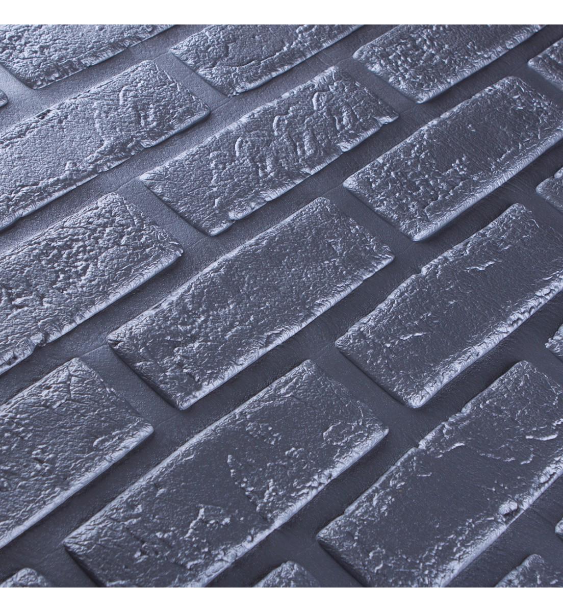 3D-панель Деко под кирпич самоклеющаяся 700x700x5 мм Серебристый (3603-5) - фото 2
