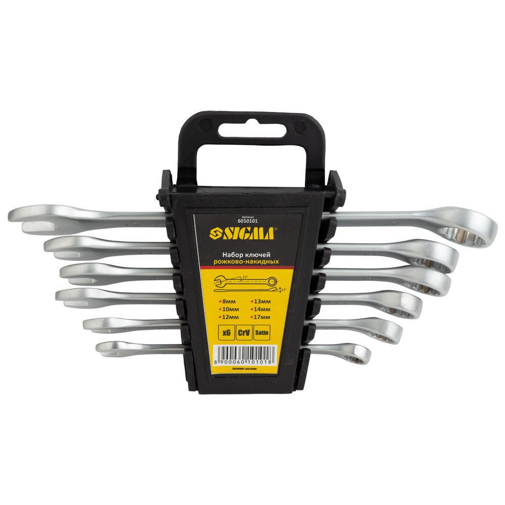 Ключи рожково-накидные Sigma CrV satine 6 шт. 8-17 мм (6010101)