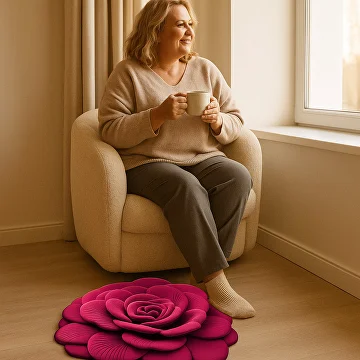 Килимок декоративний в спальню або зал Рожевий (Y02288-2) - фото 2