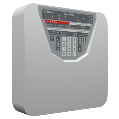 Прилад приймально-контрольний пожежний TIRAS PRIME M 24V RS-485 IP30 Сірий (31980405)
