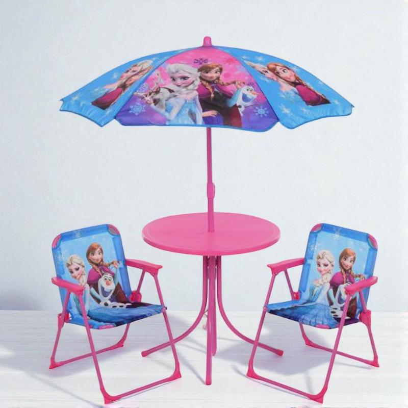 Детский столик садовый со стульями и зонтиком Frozen (1233856)
