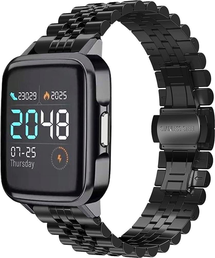 Браслет металлический Stech для Haylou Smart Watch 2 (LS02) Black (26979-2B)
