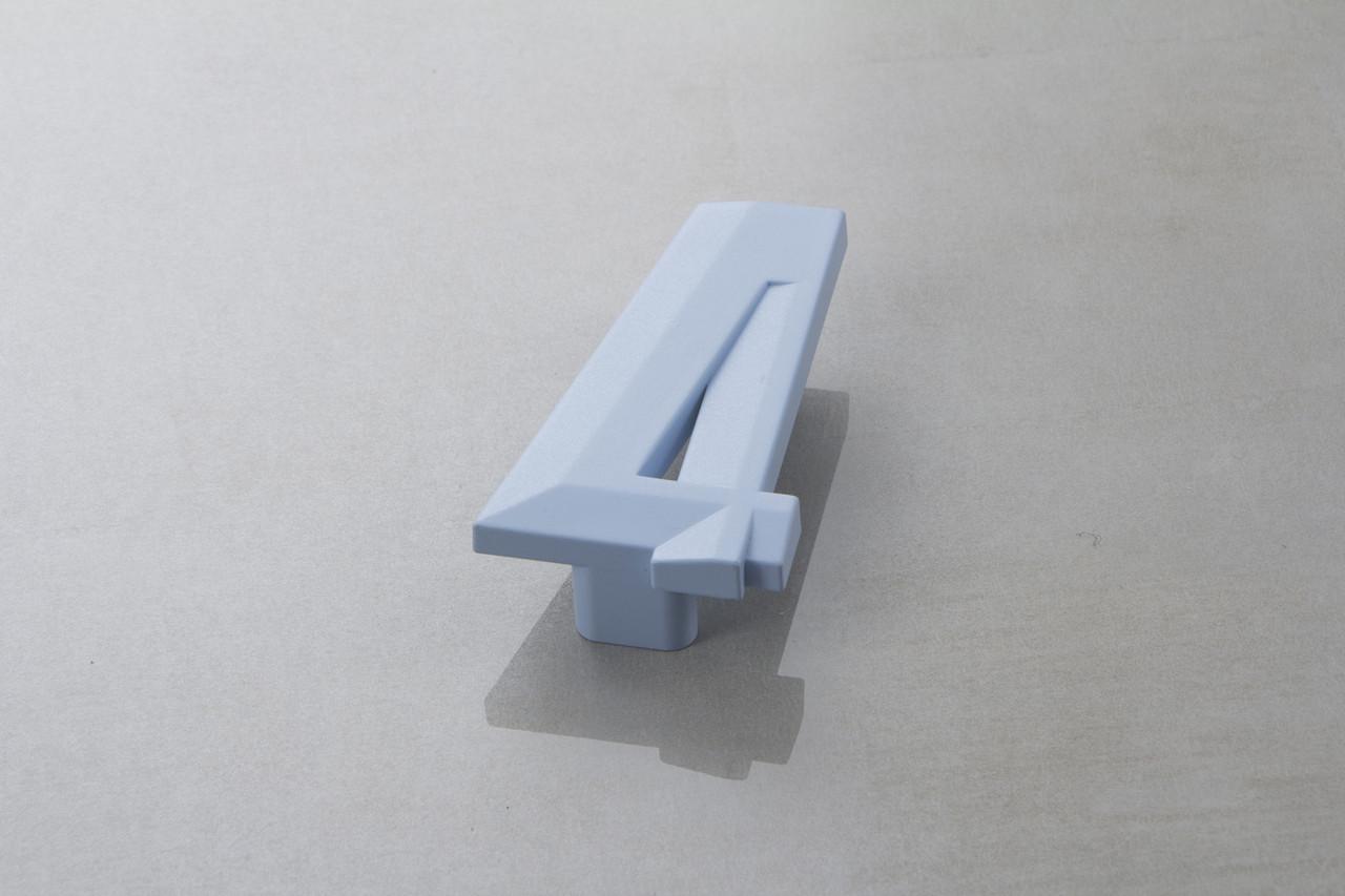 Мебельная ручка Poliplast цифра четверка РП-4 Голубой матовый (16237)