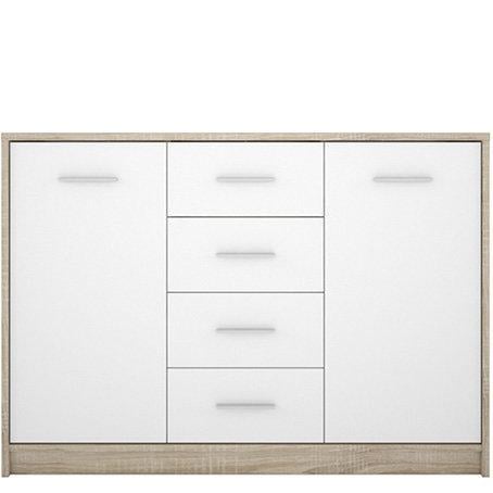 Комод для спальни с выдвижными ящиками Гербор Непо KOM 2D/4S 1185х335х835 мм Дуб сонома/Нимфея альба (3662629)