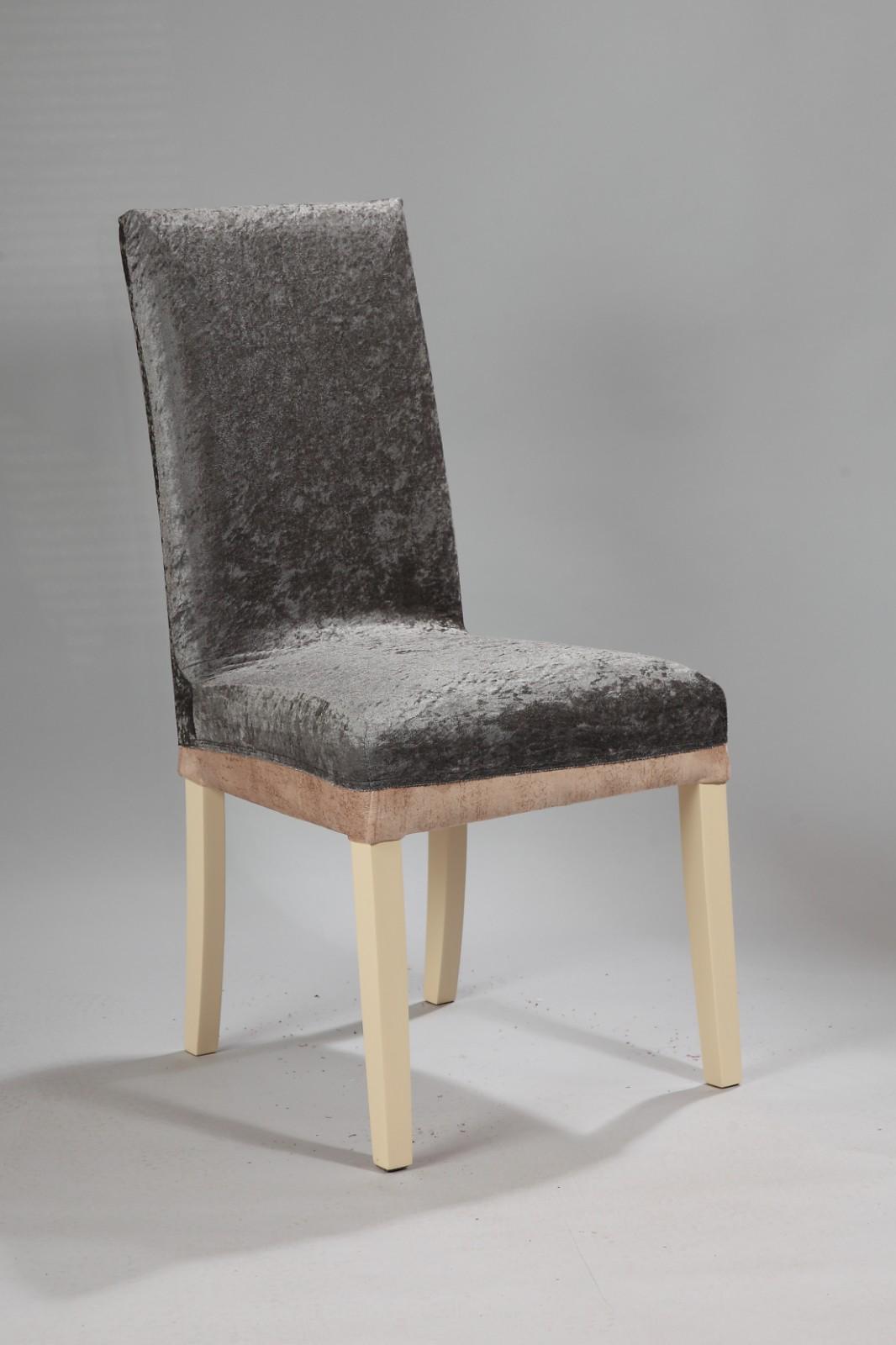 Чехол натяжной на стул GOSPO велюровый Серый (2190142609) - фото 2