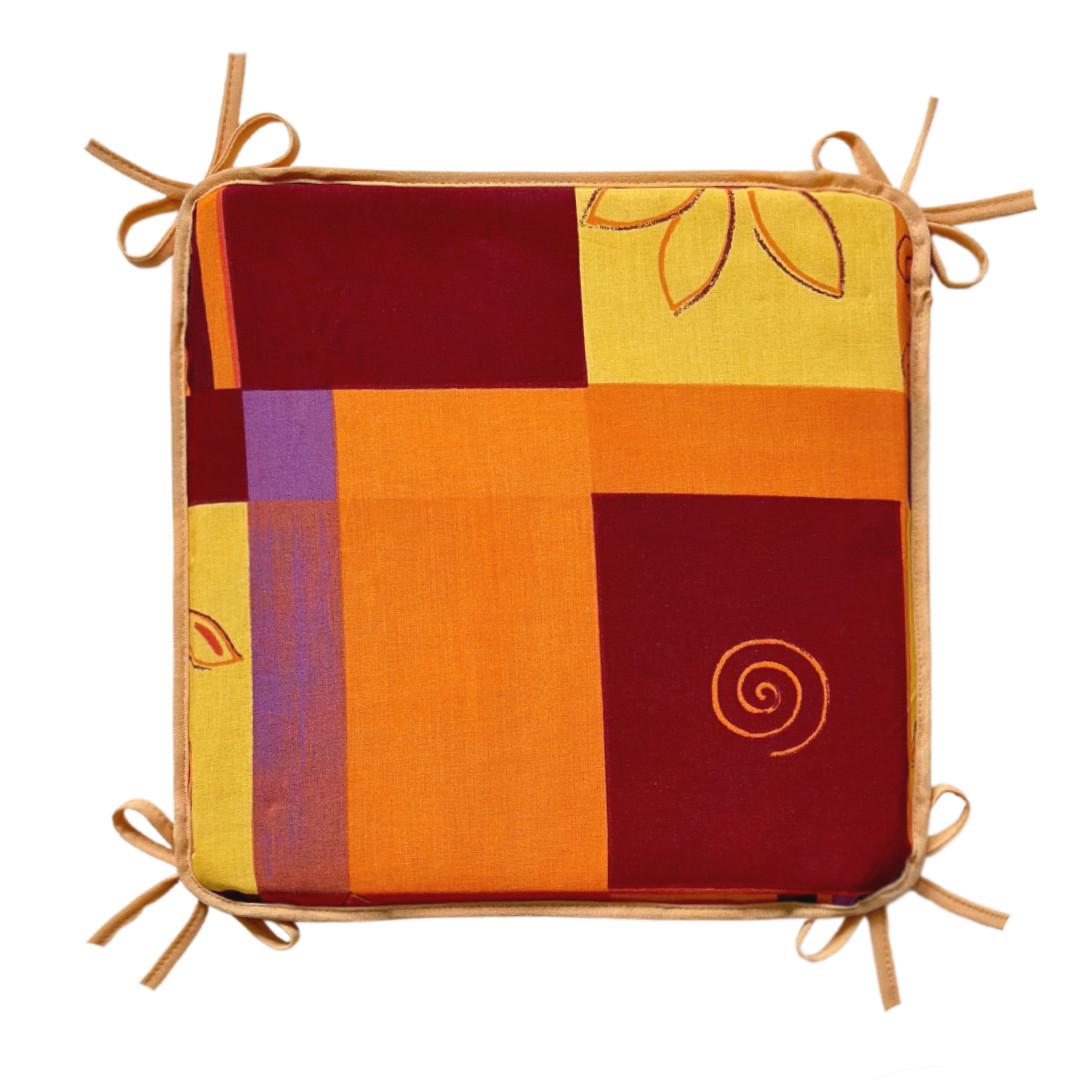 Подушка для стула на завязках 33х33х2 см Желто-оранжевый (2133995486) Подушка для стула на завязках 33х33х2 см Желто-оранжевый (2133995486)