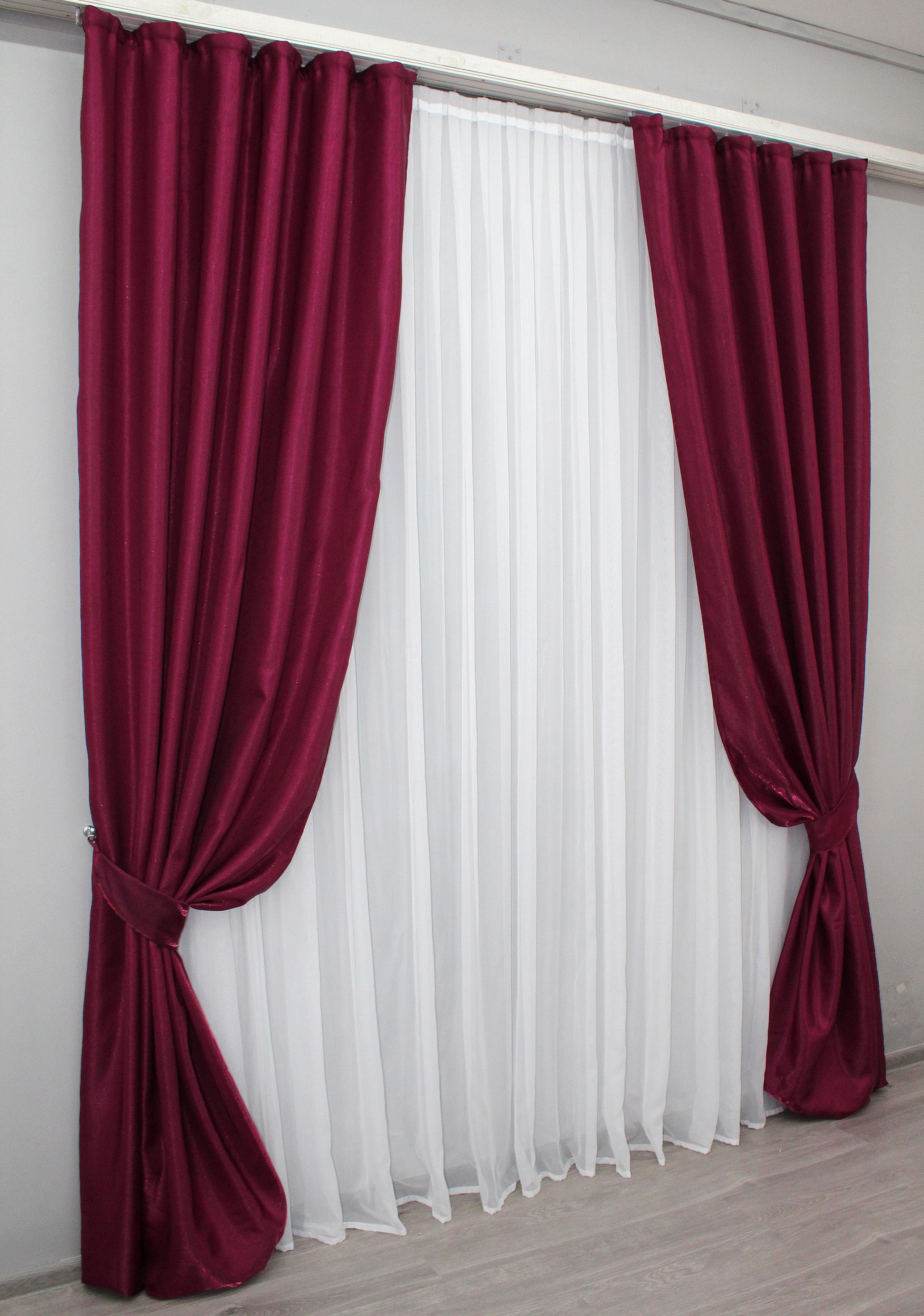 Комплект штор VR-Textil Атлас № 795ш монорей 150х270 см 2 шт. Бордовый (30-584) - фото 8 Комплект штор VR-Textil Атлас № 795ш монорей 150х270 см 2 шт. Бордовый (30-584) - фото 8