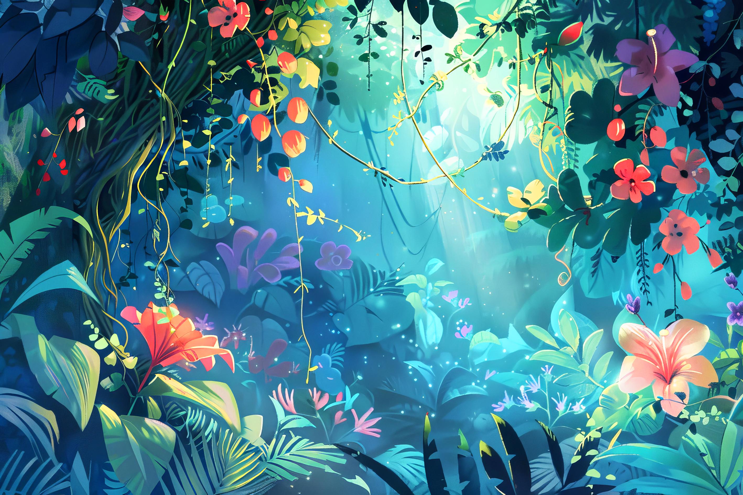 Фотообои флизелиновые Upstream Волшебный тропический лес 230х153 см (S5KID-102/3)