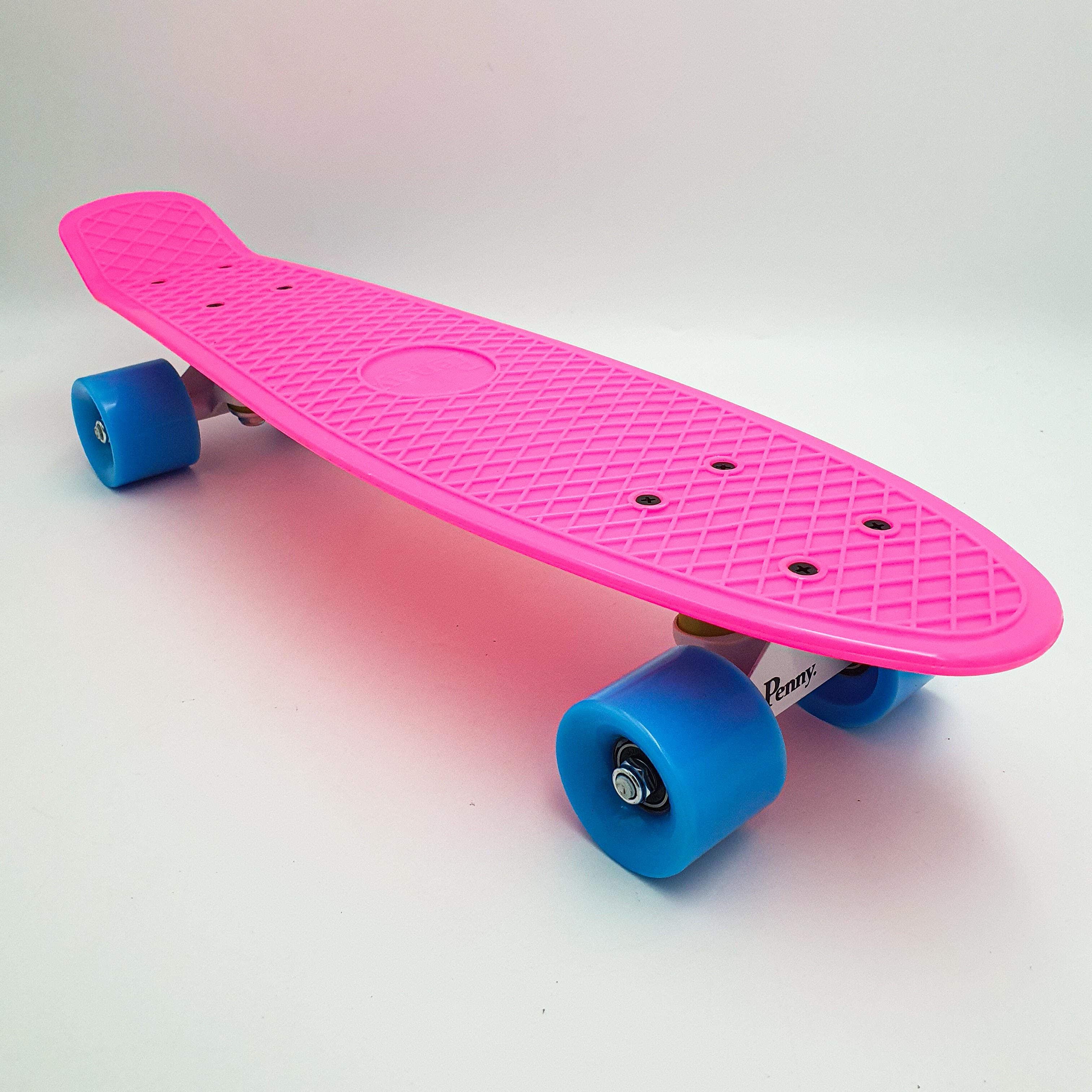 Пенні борд скейт 55х15см до 80кг ABEC-7 матові колеса скейтборд Penny Board "Pastel Series" малиновий