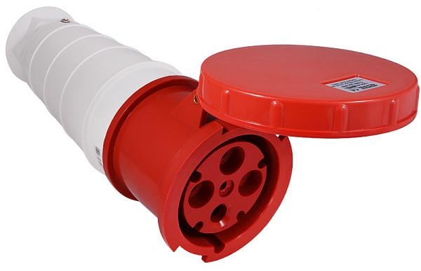 Силова розетка АСКО-УКРЕМ ГП 244 3P+PE 125А 400 В переносна IP67 Червоний (A0080020010)