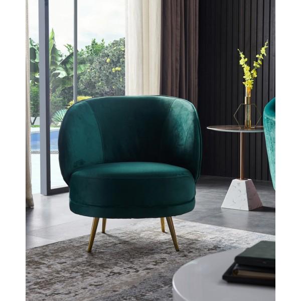 Кресло не раскладное Ветро Сильвия металл хром Золотой/Изумрудный