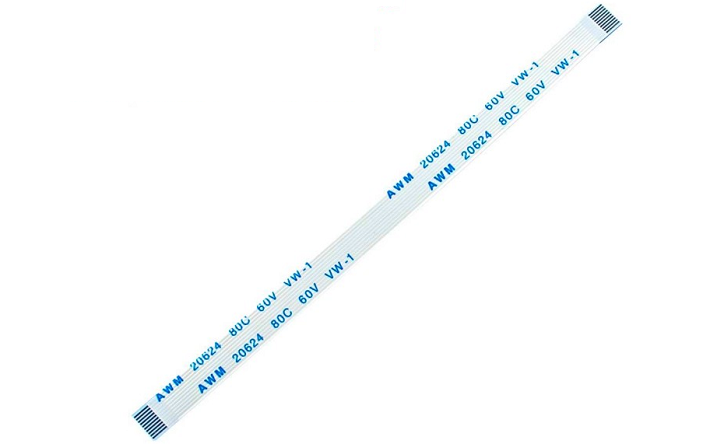 Шлейф плоский 10pin прямий крок 0,5 мм довжина 20 см AWM 20624 80C 60V VW-1 гнучкий кабель (27040053)