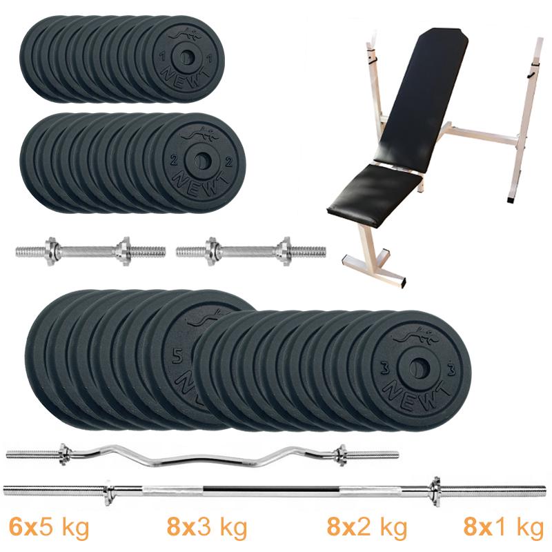 Лава для жиму з набором штанг та гантель металевих Newt Gym Set-SKHW Home 94 кг (NE-M-SKHW-SET-89) - фото 7