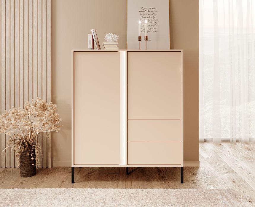 Комод высокий Perfect Home Dast 2D2S/104 2-дверный с 2 ​​ящиками Бежевый (PFH-091005)