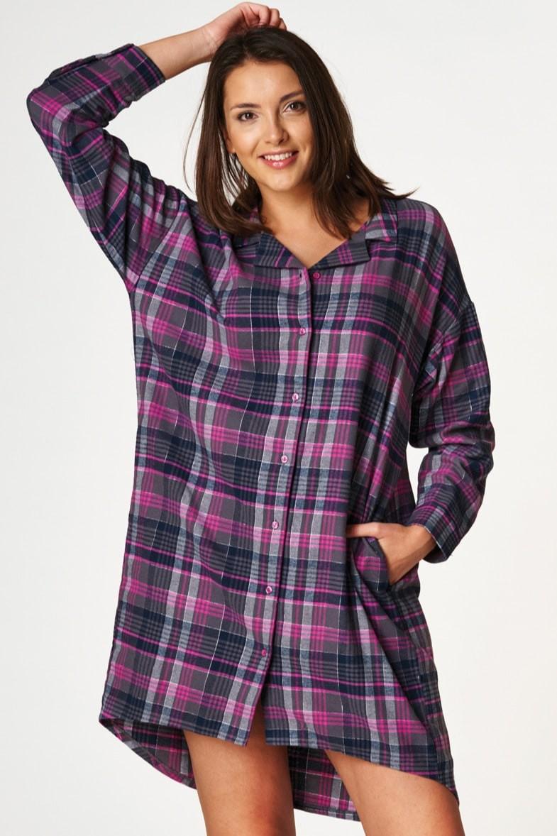 Сорочка Key 44/M Сірий/Фіолетовий (79346)