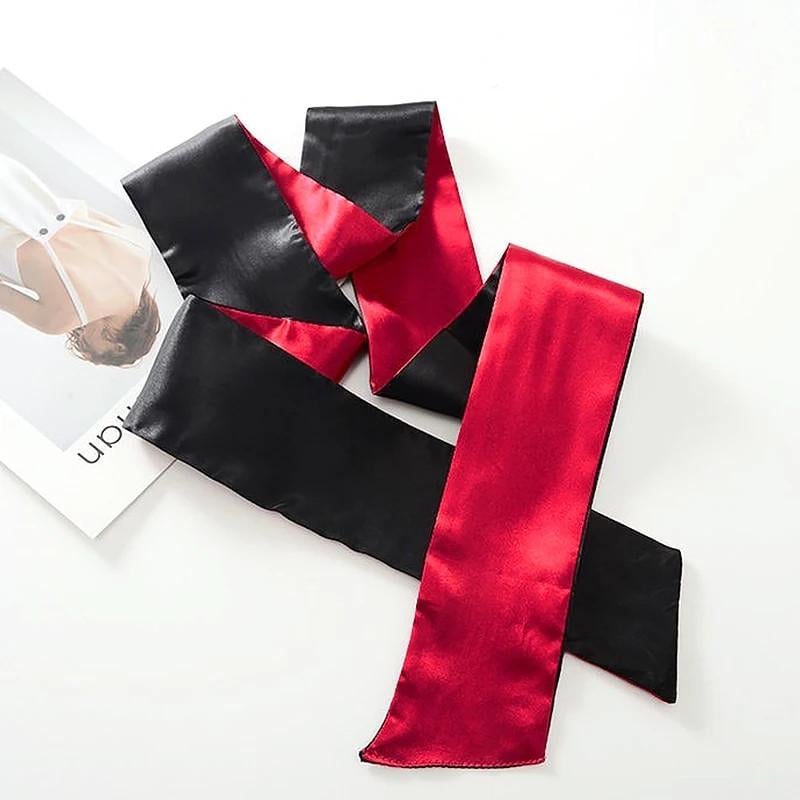 Лента шелковая 2в1 на глаза Красный