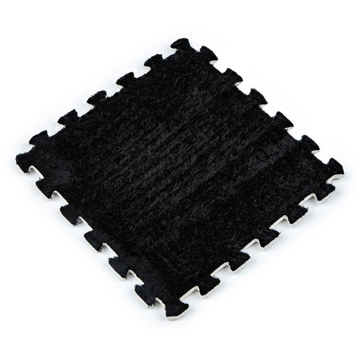 Напольное покрытие Пазл плюшевый 30х30х1 см Черный (SW-00002078)