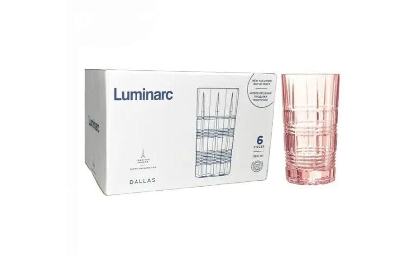 Набір склянок Luminarc P9164 Даллас 6 шт. 380 мл Рожевий