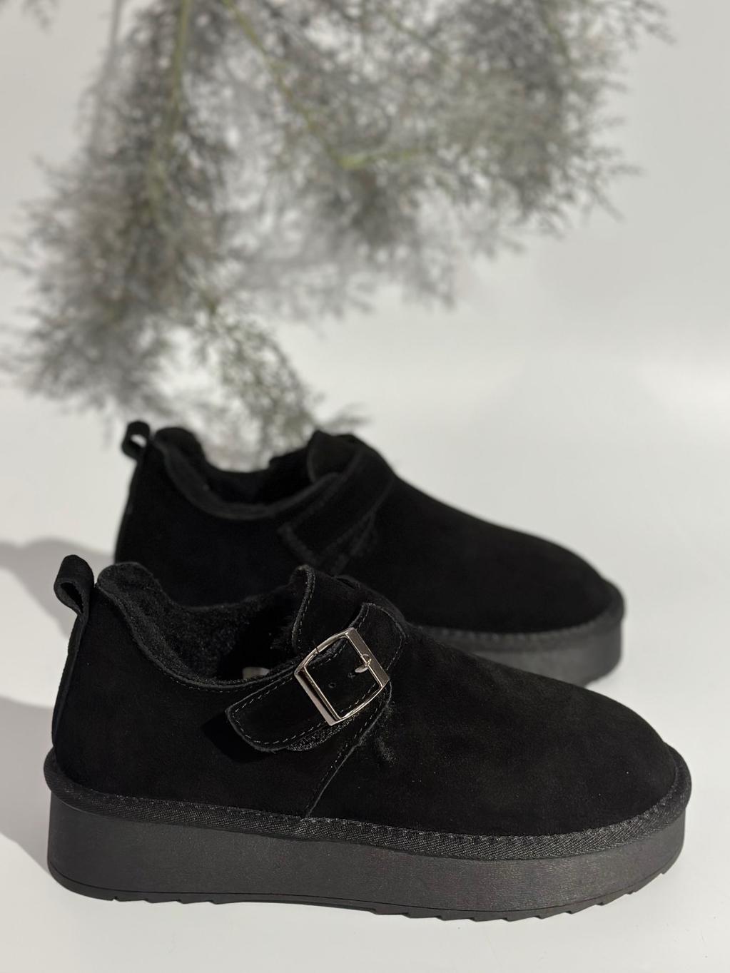 Замшеві уггі на овчині Stilli UGN10-1 р. 40 Чорний - фото 2