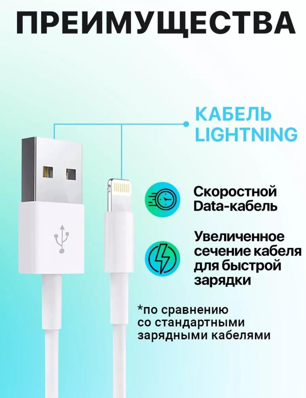 Кабель USB Type-A/Lightning 1 м (2449055154) - фото 3 Кабель USB Type-A/Lightning 1 м (2449055154) - фото 3