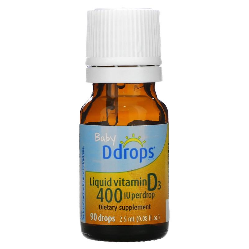 Рідкий вітамін Д3 для дітей Ddrops Baby Liquid Vitamin D3 з 0 місяців 400 МО 90 крапель (933540458) - фото 1